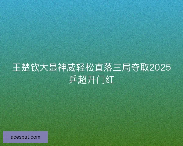 王楚钦大显神威轻松直落三局夺取2025乒超开门红 王楚钦大显神威轻松直落三局夺取2025乒超开门红